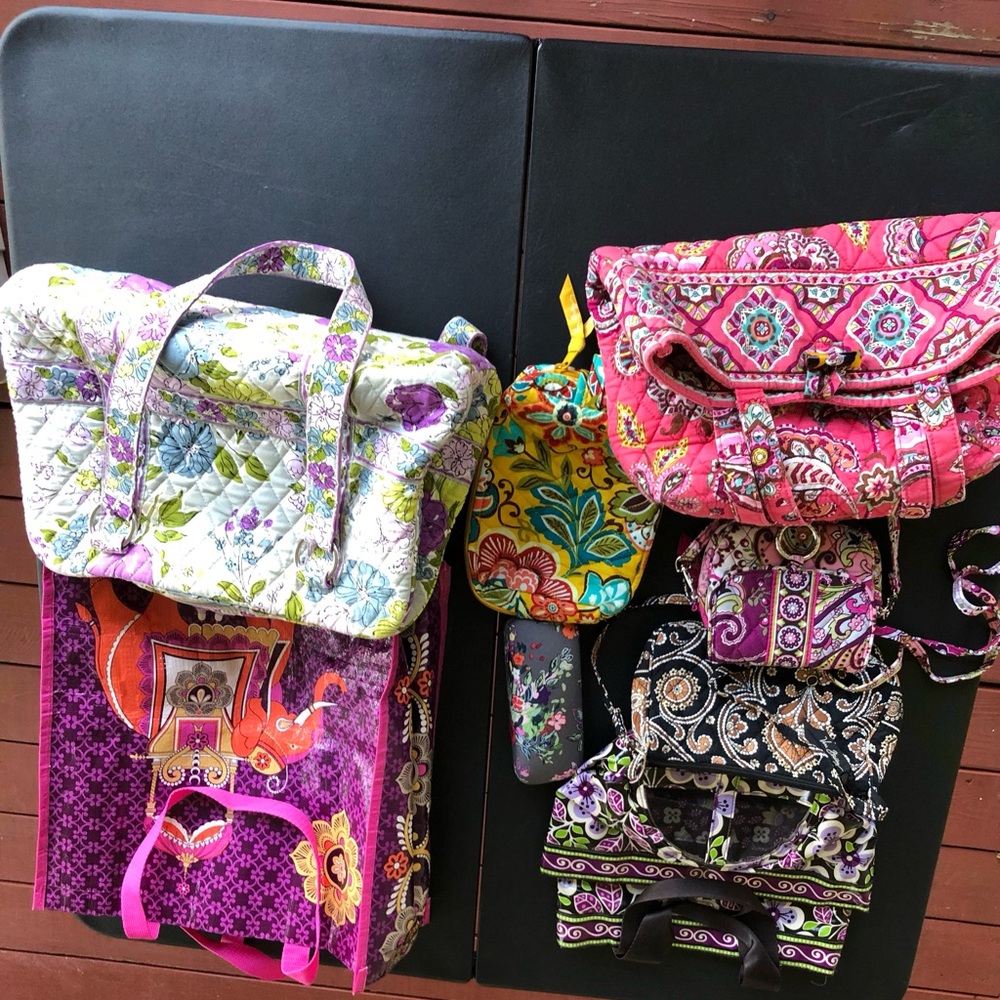 Vera Bradley tote crossbody make up bag pool bag glasses case waterproof bag